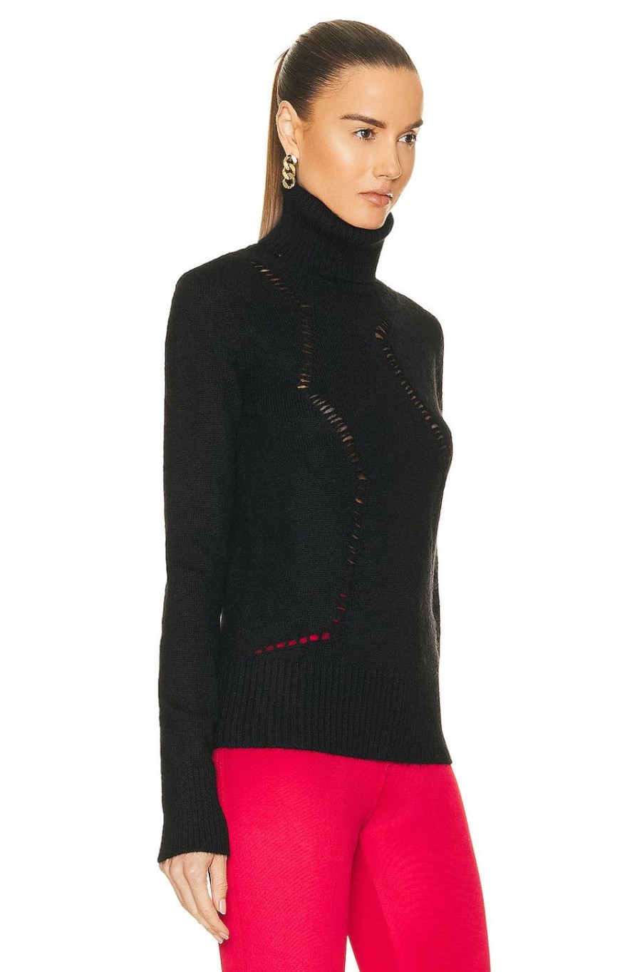 Women Saint Laurent Sweaters & Knits | Turtleneck Sweater Noir