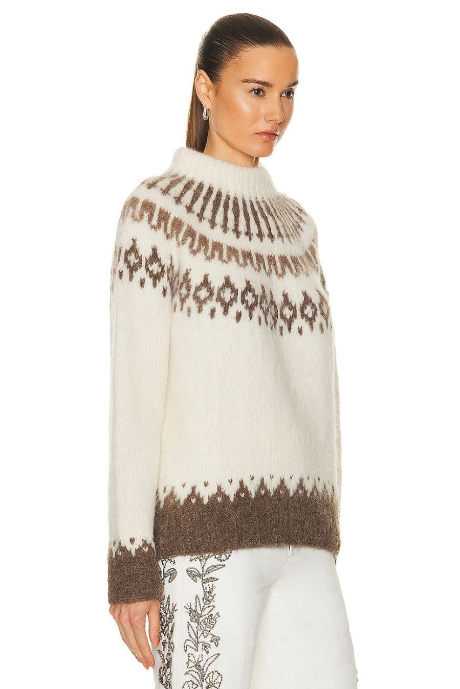 Women BODE Sweaters & Knits | Branch Yoke Sweater Ecru