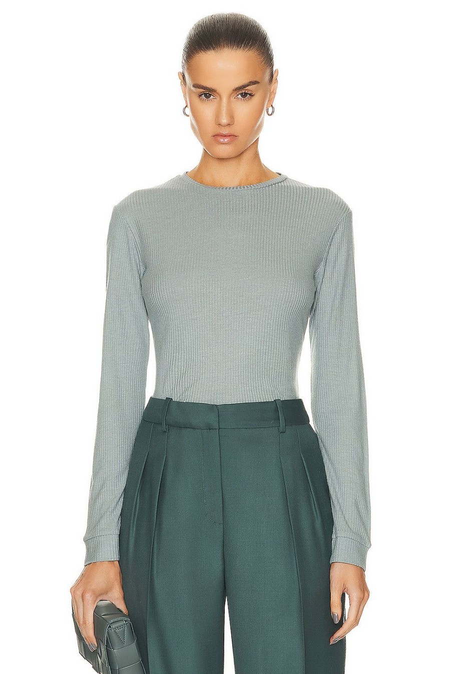 Women Loulou Studio Tops | Ortigia Long Sleeve T-Shirt Aqua