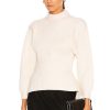 Women ALAÏA Sweaters & Knits | Fitted Sculpted Long Sleeve Sweater Ivoire