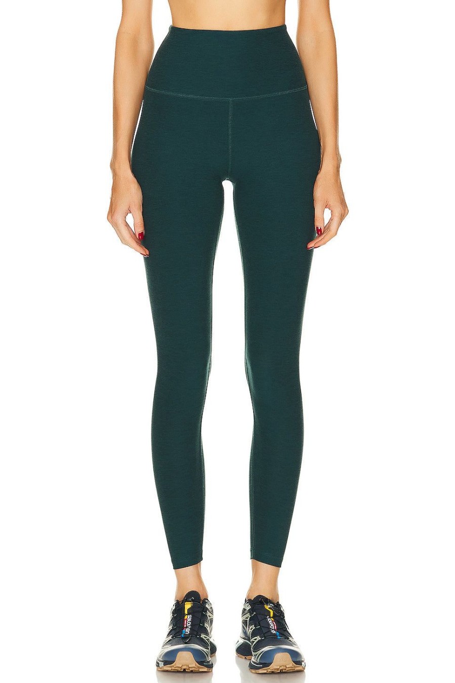 Women Beyond Yoga Activewear | Spacedye Caught In The Midi High Waisted Legging Midnight Green Heather