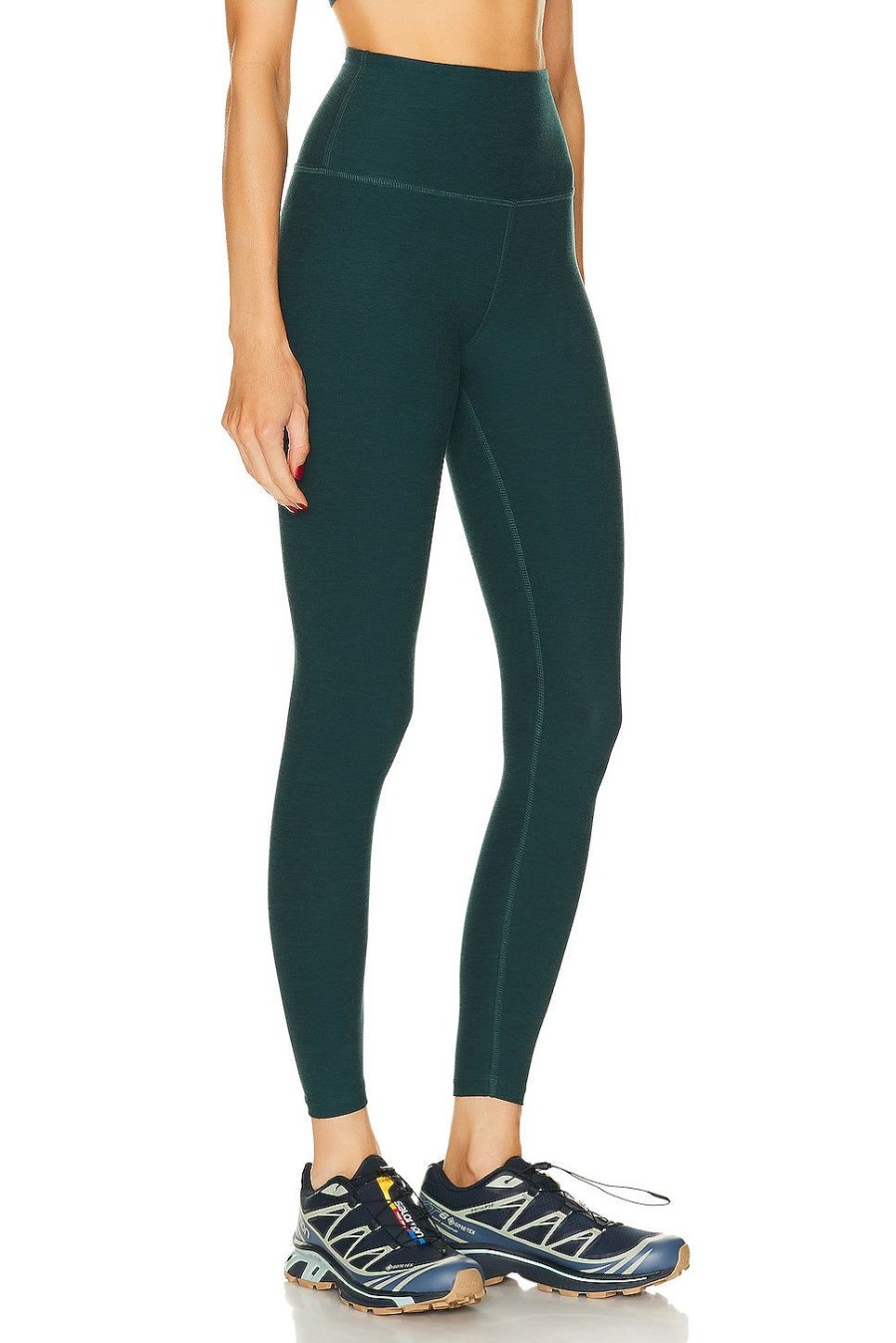 Women Beyond Yoga Activewear | Spacedye Caught In The Midi High Waisted Legging Midnight Green Heather