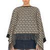 Women Valentino Garavani Sweaters & Knits | Iconographe Poncho Beige & Nero