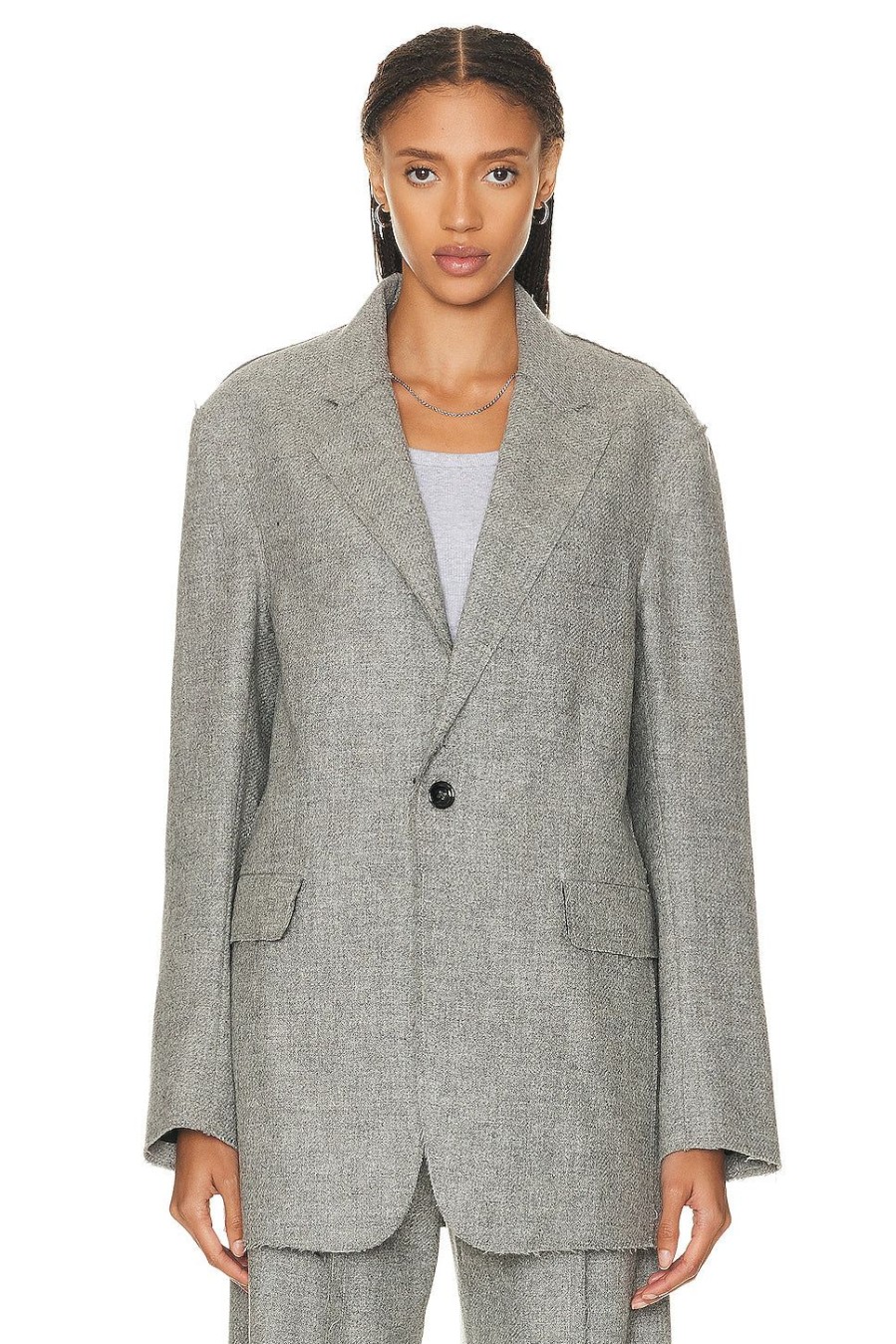 Women R13 Jackets & Coats | Ragged Blazer Heather Grey