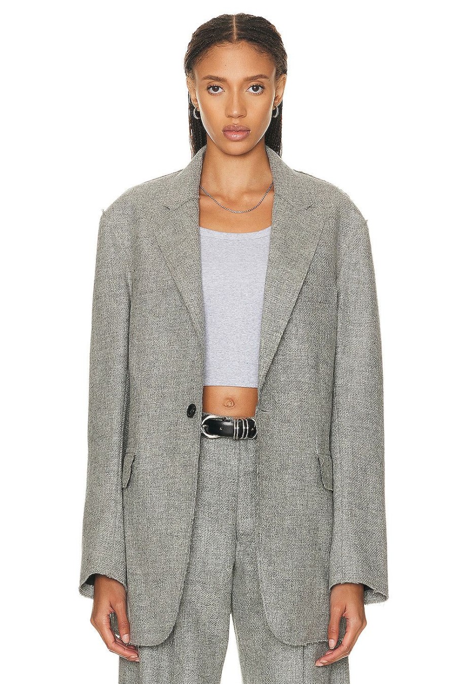 Women R13 Jackets & Coats | Ragged Blazer Heather Grey