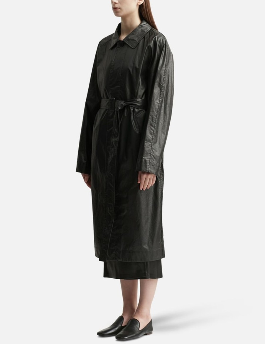 Women Lemaire Jackets & Coats | Belted Raincoat Black