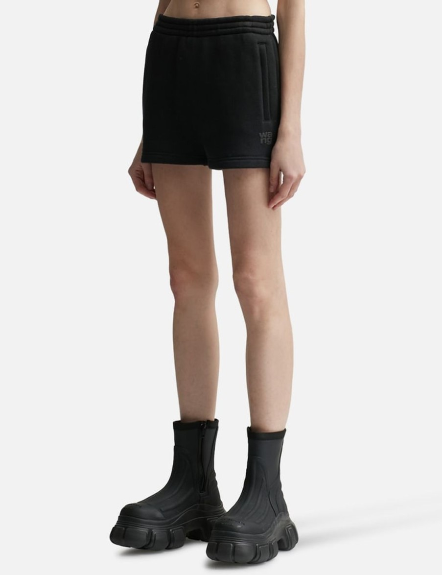 Women T By Alexander Wang Shorts | Essential Terry Sweatshorts Black