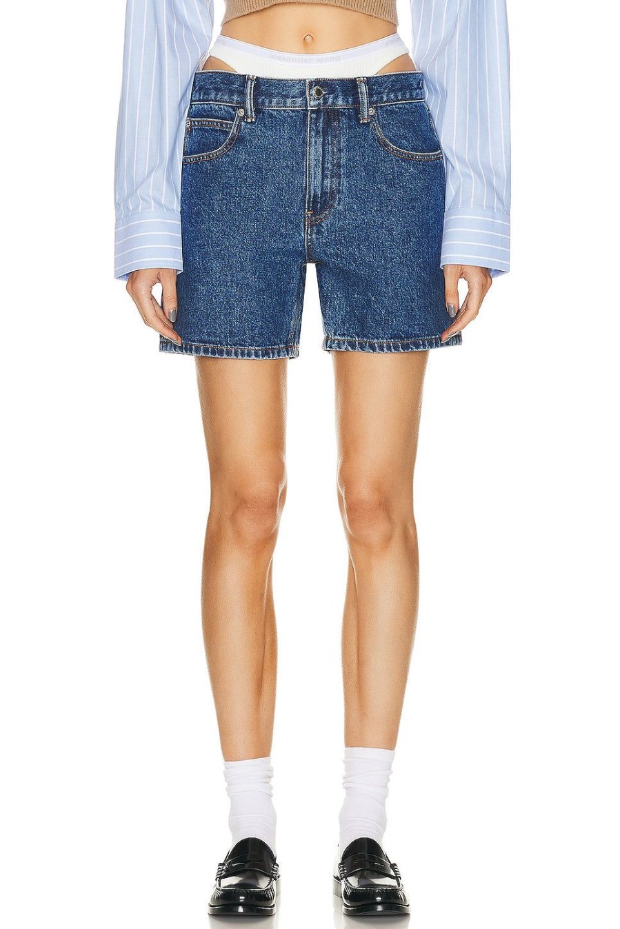 Women Alexander Wang Shorts | Loose Short Deep Blue