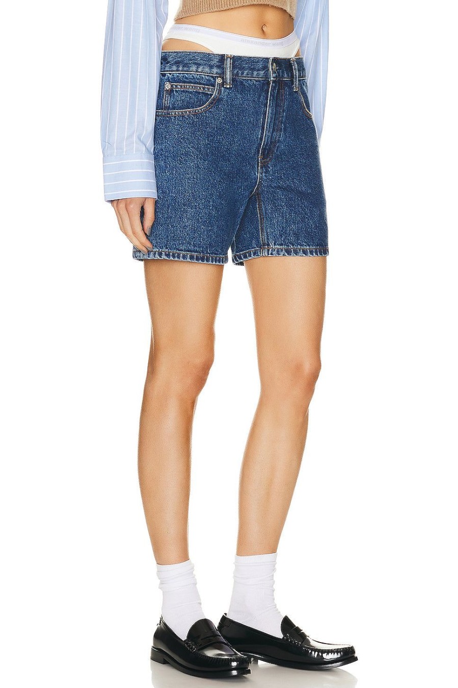 Women Alexander Wang Shorts | Loose Short Deep Blue