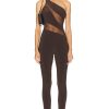 Women Norma Kamali Jumpsuits & Rompers | Snake Mesh Catsuit Chocolate Mesh