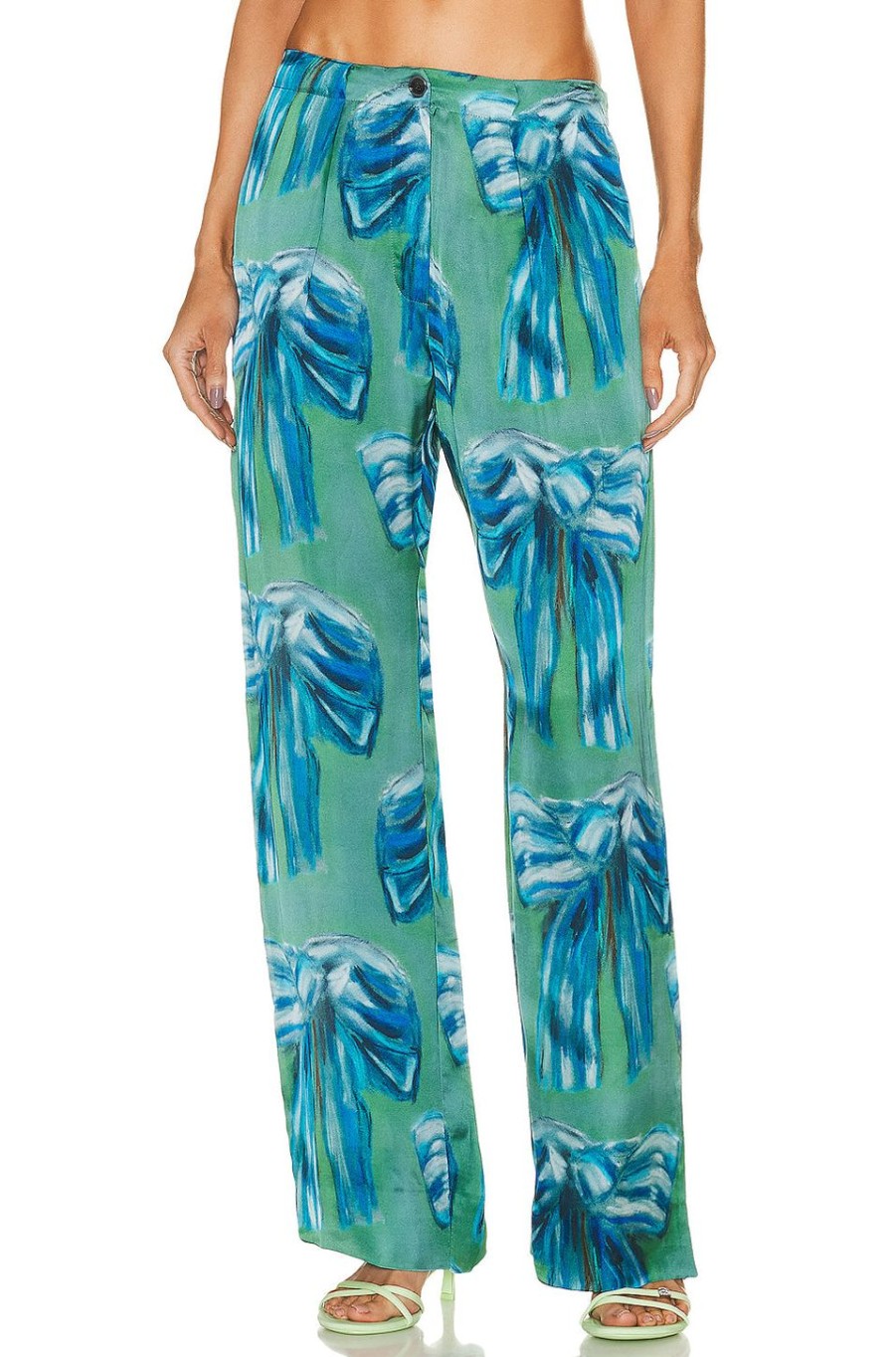 Women Acne Studios Pants | Printed Trouser Green