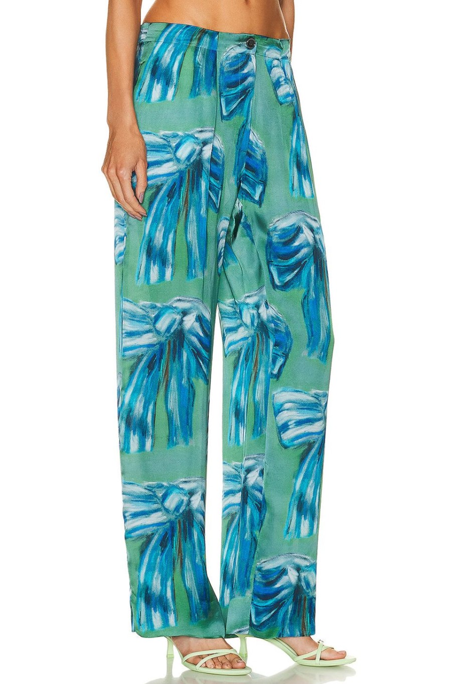 Women Acne Studios Pants | Printed Trouser Green