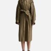 Women MM6 Maison Margiela Jackets & Coats | Pleated Trench Coat Green