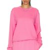 Women Acne Studios Sweaters & Knits | Crew Neck Sweatshirt Bright Pink