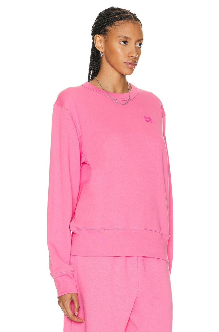 Women Acne Studios Sweaters & Knits | Crew Neck Sweatshirt Bright Pink