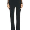 Women David Koma Pants | Lace Side Panel Skinny Pant Black