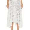 Women PatBO Skirts | Metallic Lace Beach Skirt White