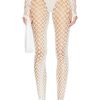 Women Jean Paul Gaultier Pants | Perforation Details Legging Ecru