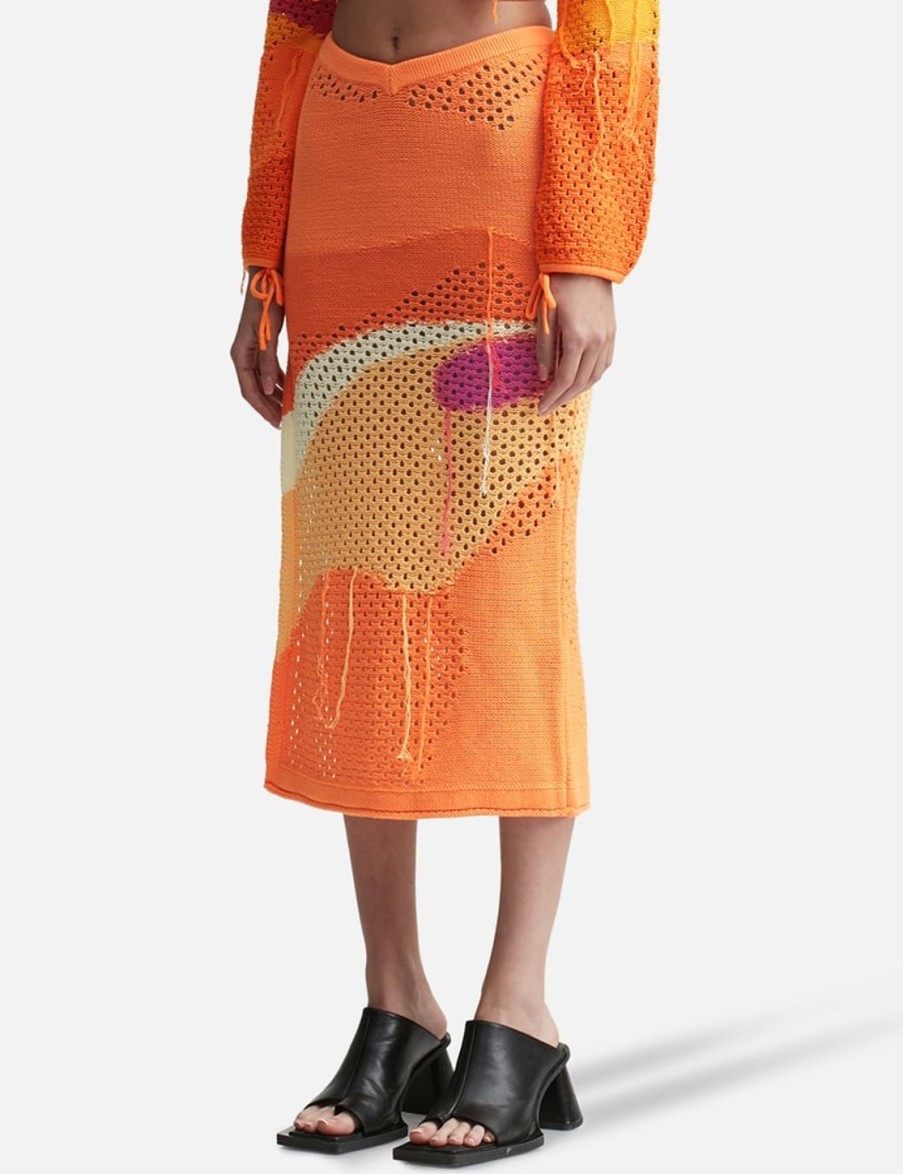 Women House of Sunny Skirts | Pompelmo Sunset Knit Skirt Orange