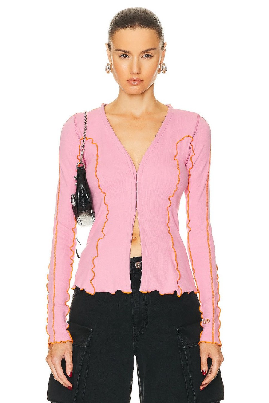 Women Diesel Tops | Long Sleeve Top Pink