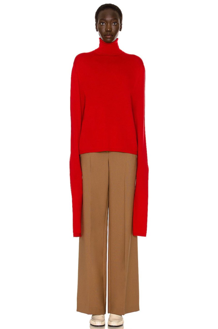 Women The Row Sweaters & Knits | Carlus Top Crimson Red