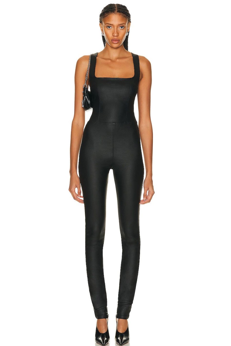 Women SER.O.YA Jumpsuits & Rompers | Viper Catsuit Coated Black