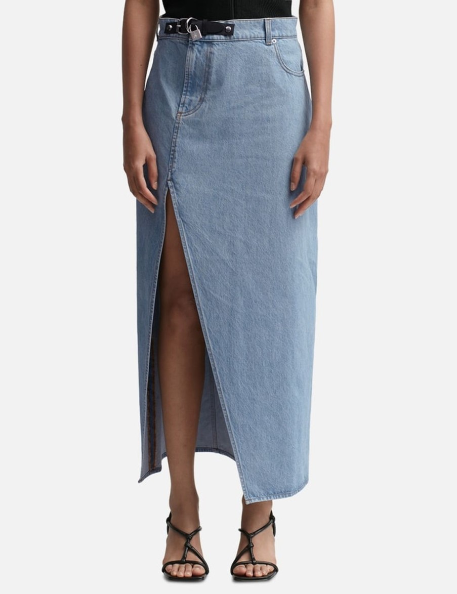 Women JW Anderson Skirts | Padlock Strap Long Slit Skirt Blue