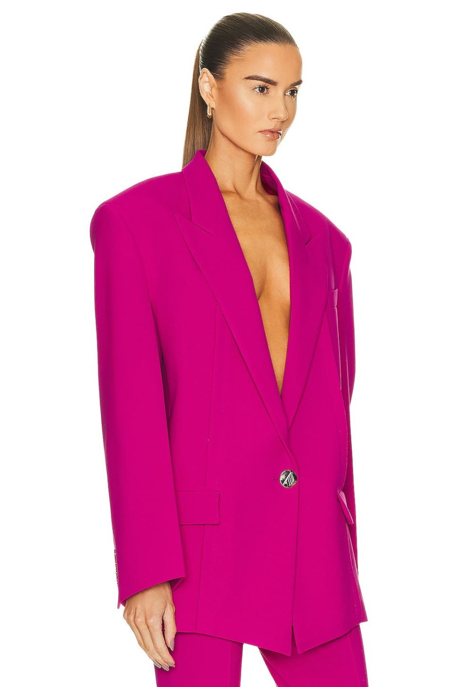 Women THE ATTICO Jackets & Coats | Glen Blazer Super Pink