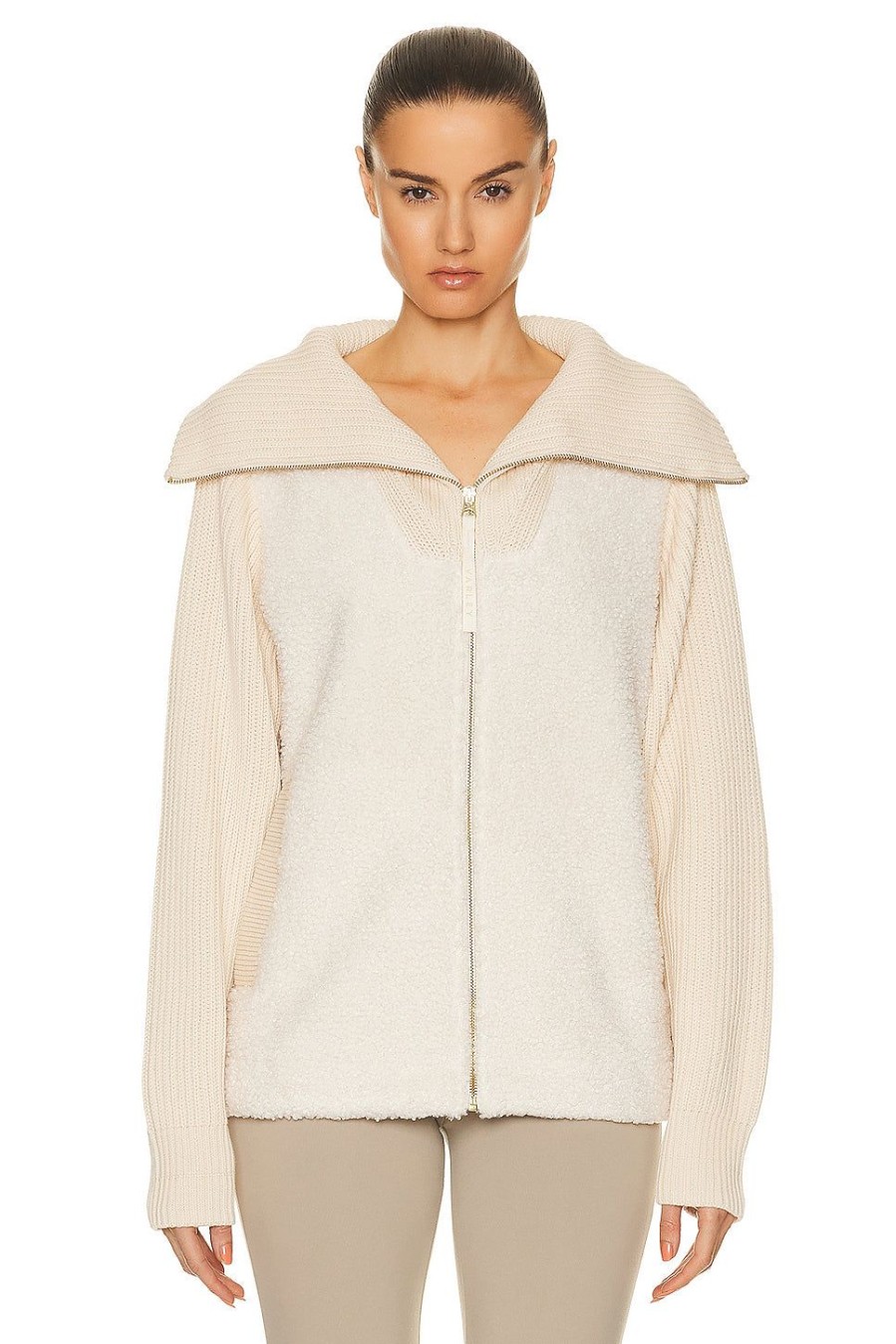 Women Varley Jackets & Coats | Ardley Zip Through Sweater Sandshell