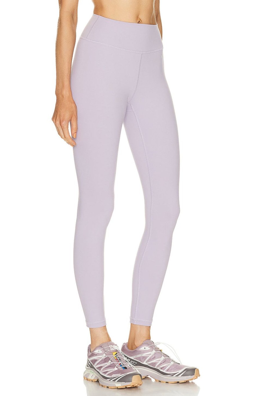 Women Sporty & Rich Activewear | Club Logo High Waisted Legging Faded Lilac & Black