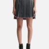 Women Thom Browne Skirts | Merino Wool Tipping Pleated Mini Skirt Grey