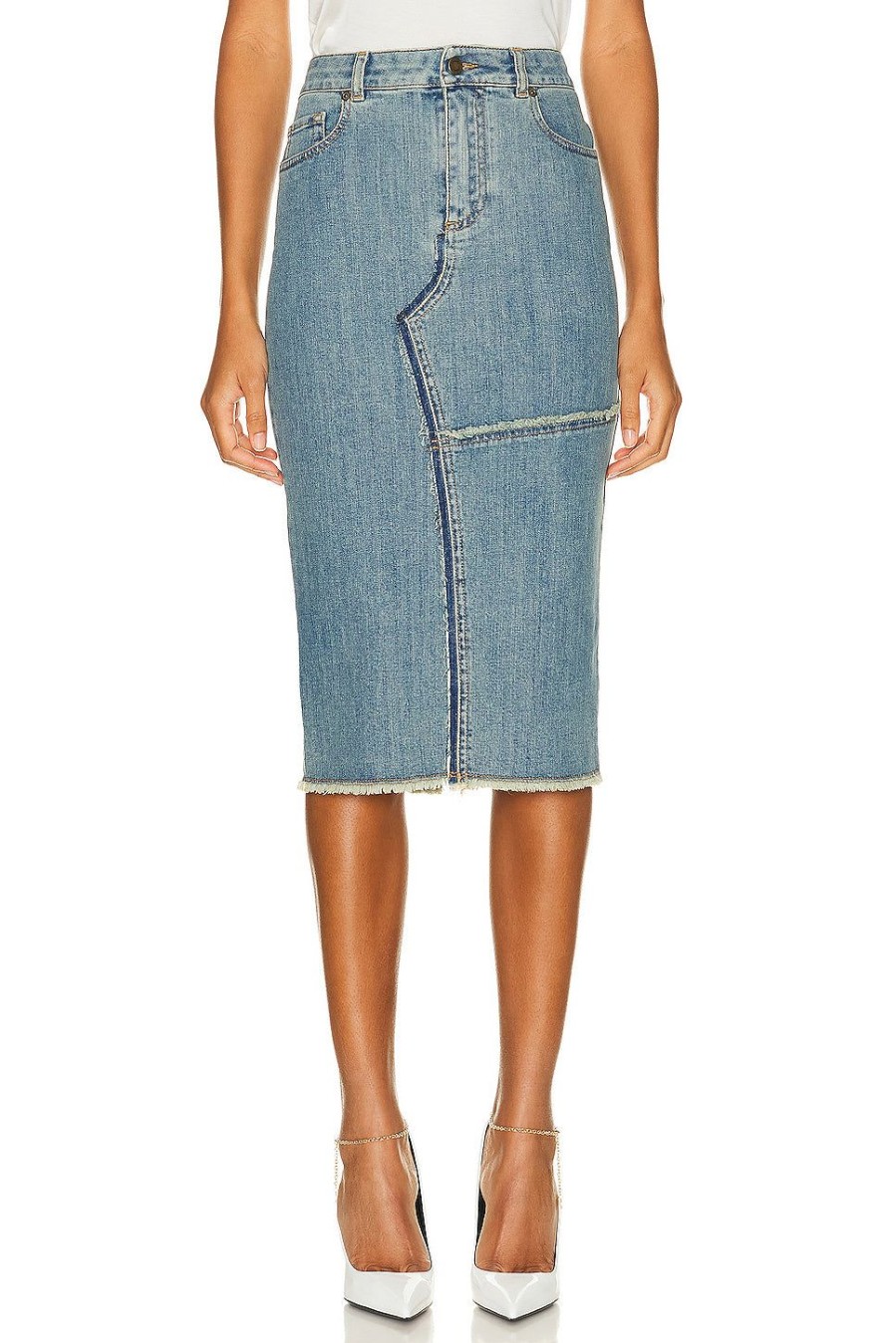 Women TOM FORD Skirts | Comfort Washed Pencil Skirt Hydrangea