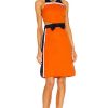 Women Miu Miu Dresses | Intarsia Technical Jersey Dress Arancio & Baltico