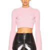 Women ALAÏA Sweaters & Knits | Detroit Crop Top Rose Clair