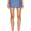 Women VERSACE Skirts | Check Mini Skirt Mediterranean Blue & Flamingo