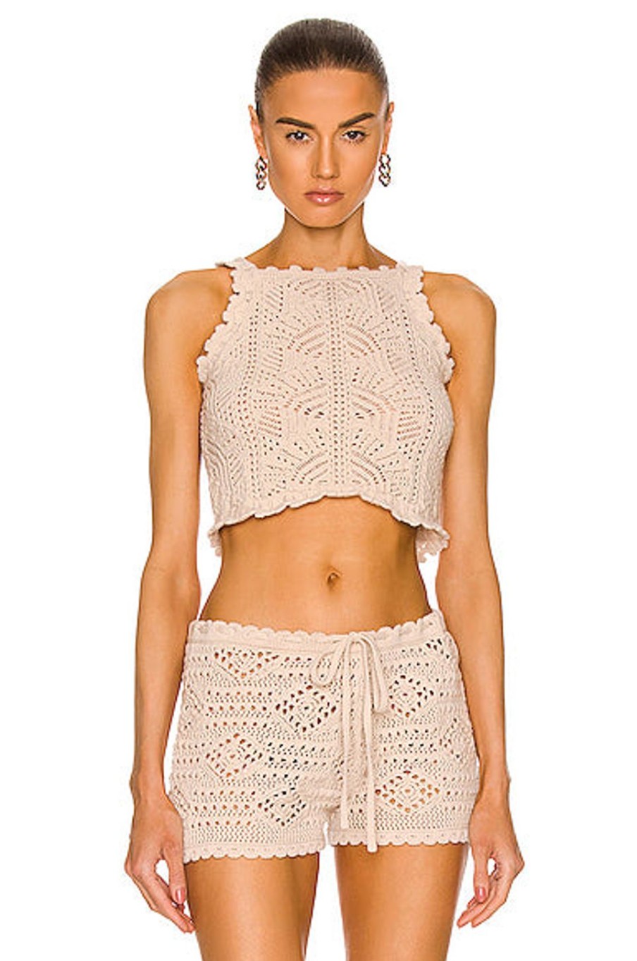 Women Saint Laurent Tops | Crochet Top Naturel