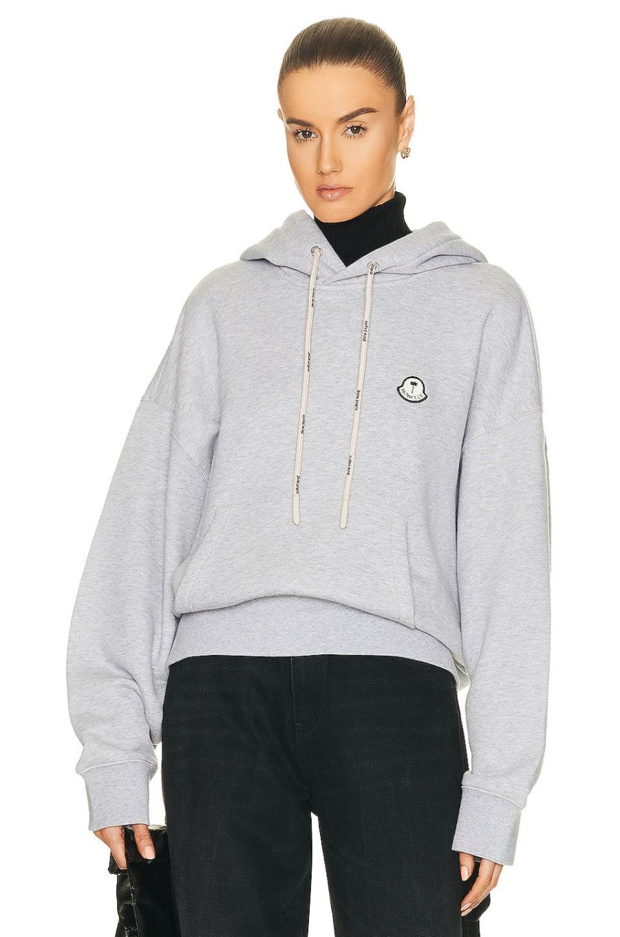 Women Moncler Genius Sweaters & Knits | X Palm Angels Hoodie Sweater Grey