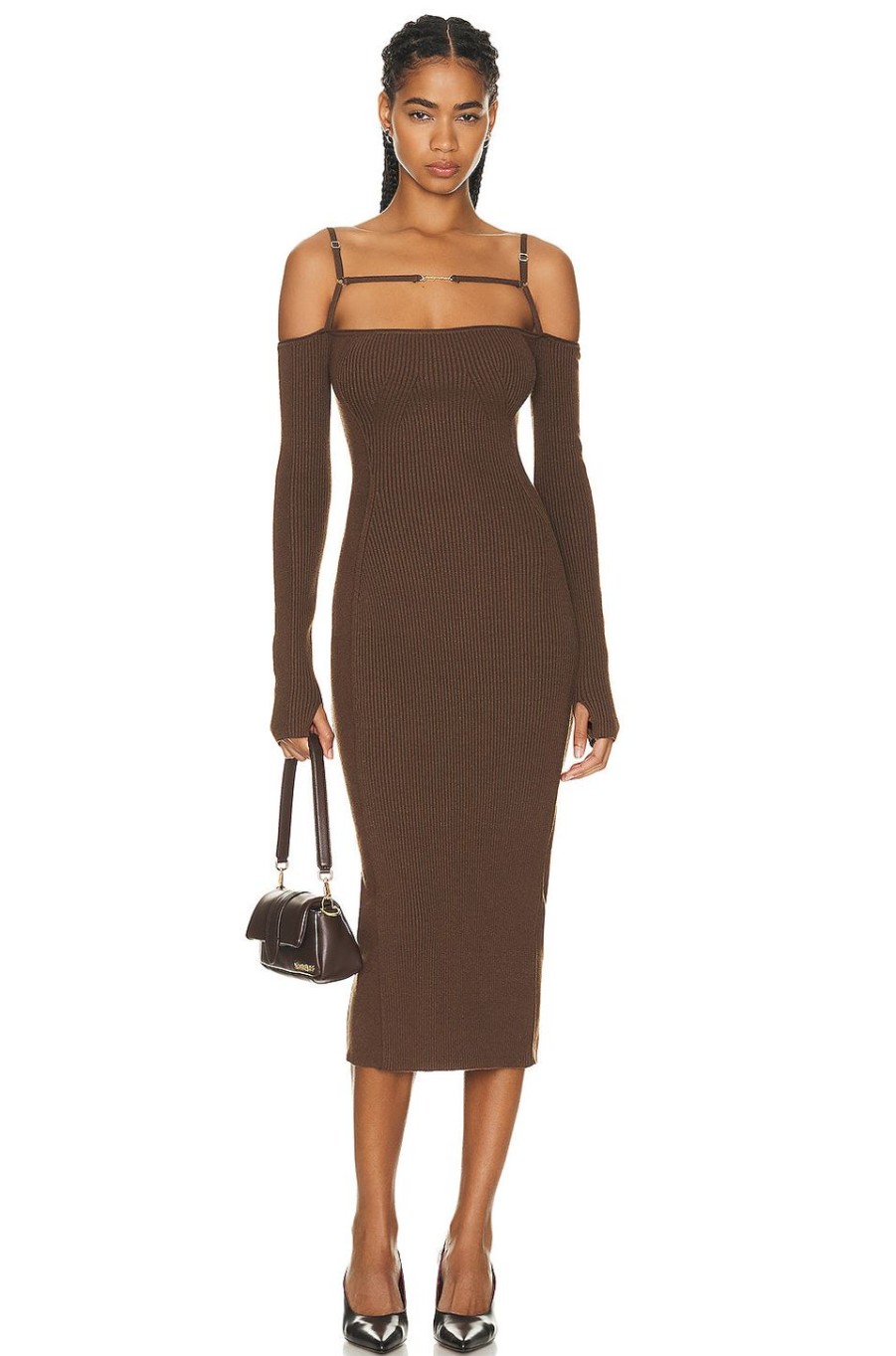 Women JACQUEMUS Dresses | La Robe Sierra Dress Brown