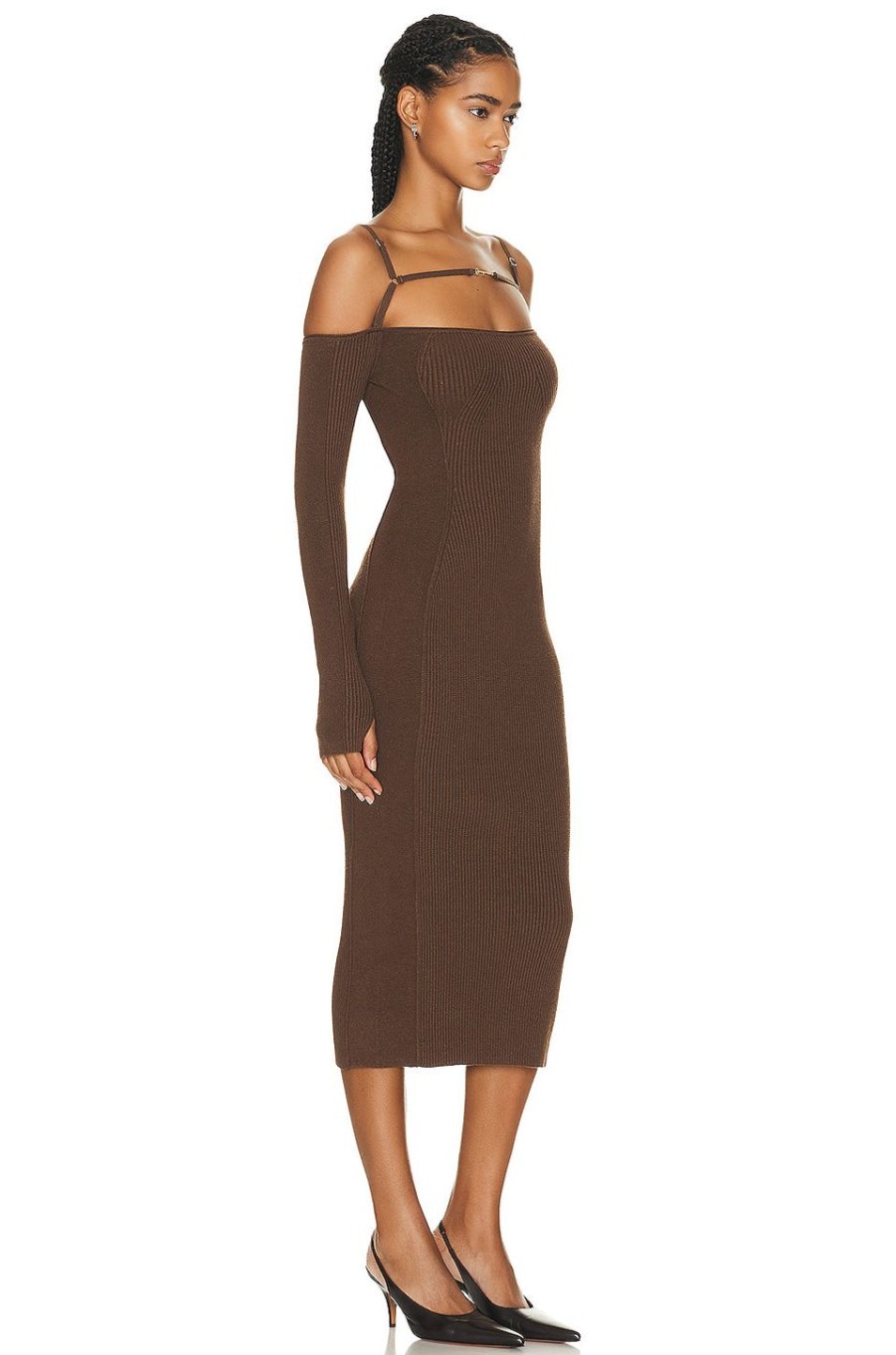 Women JACQUEMUS Dresses | La Robe Sierra Dress Brown