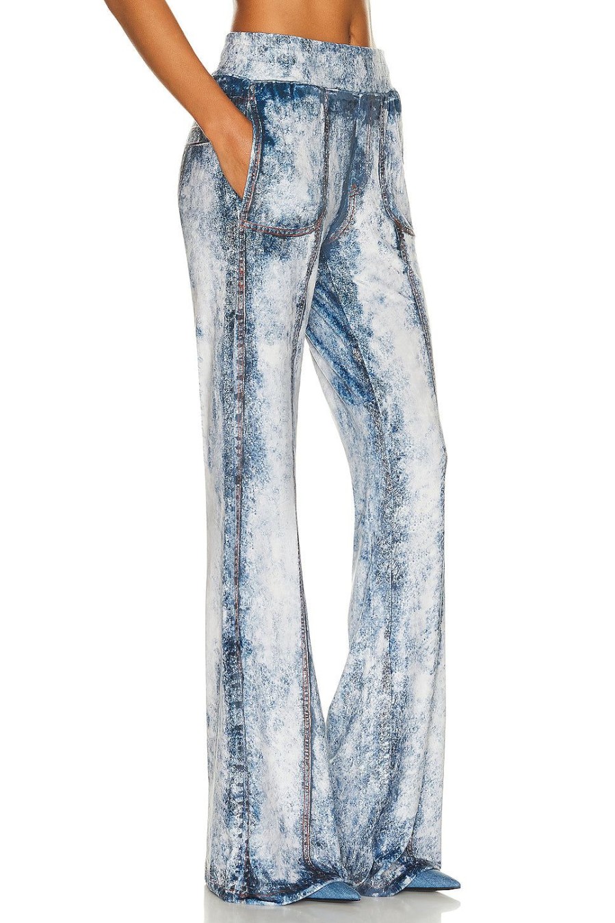 Women Diesel Pants | Wide Leg Pant Blue