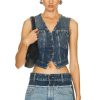 Women Stella McCartney Jackets & Coats | Cropped Vest Blue Vintage Denim