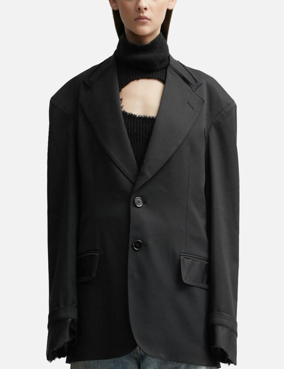 Women MM6 Maison Margiela Jackets & Coats | Single-Breasted Jacket Black