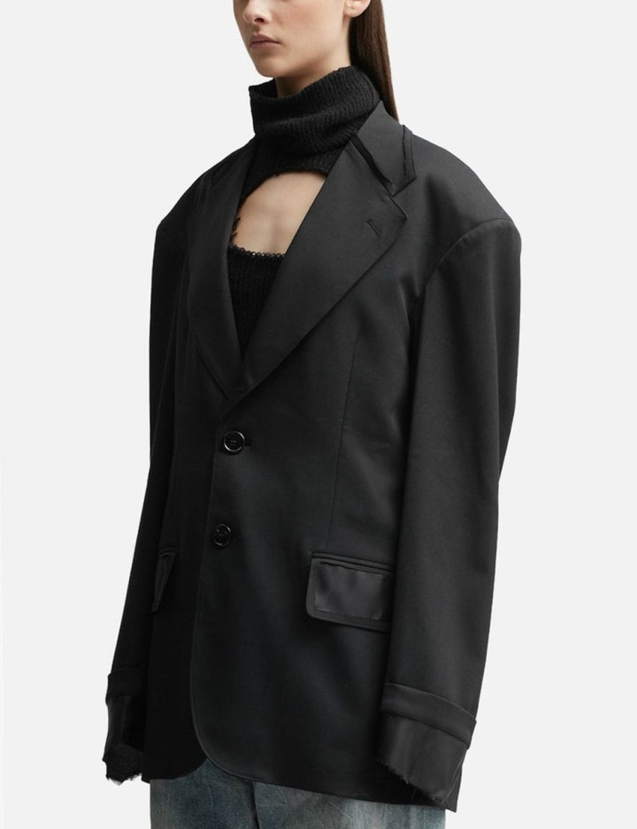 Women MM6 Maison Margiela Jackets & Coats | Single-Breasted Jacket Black