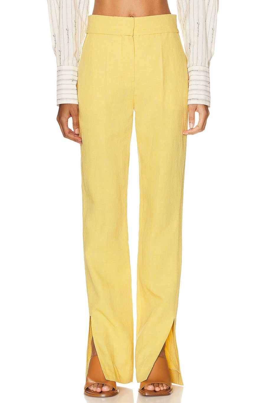 Women JACQUEMUS Pants | Le Pantalon Tibau Yellow