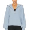 Women Varley Sweaters & Knits | Vine Half Zip Sweater Dusty Blue