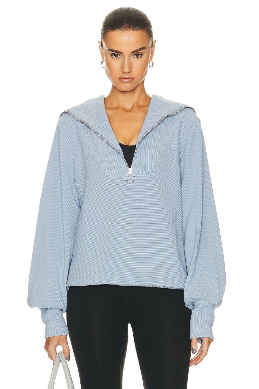 Women Varley Sweaters & Knits | Vine Half Zip Sweater Dusty Blue