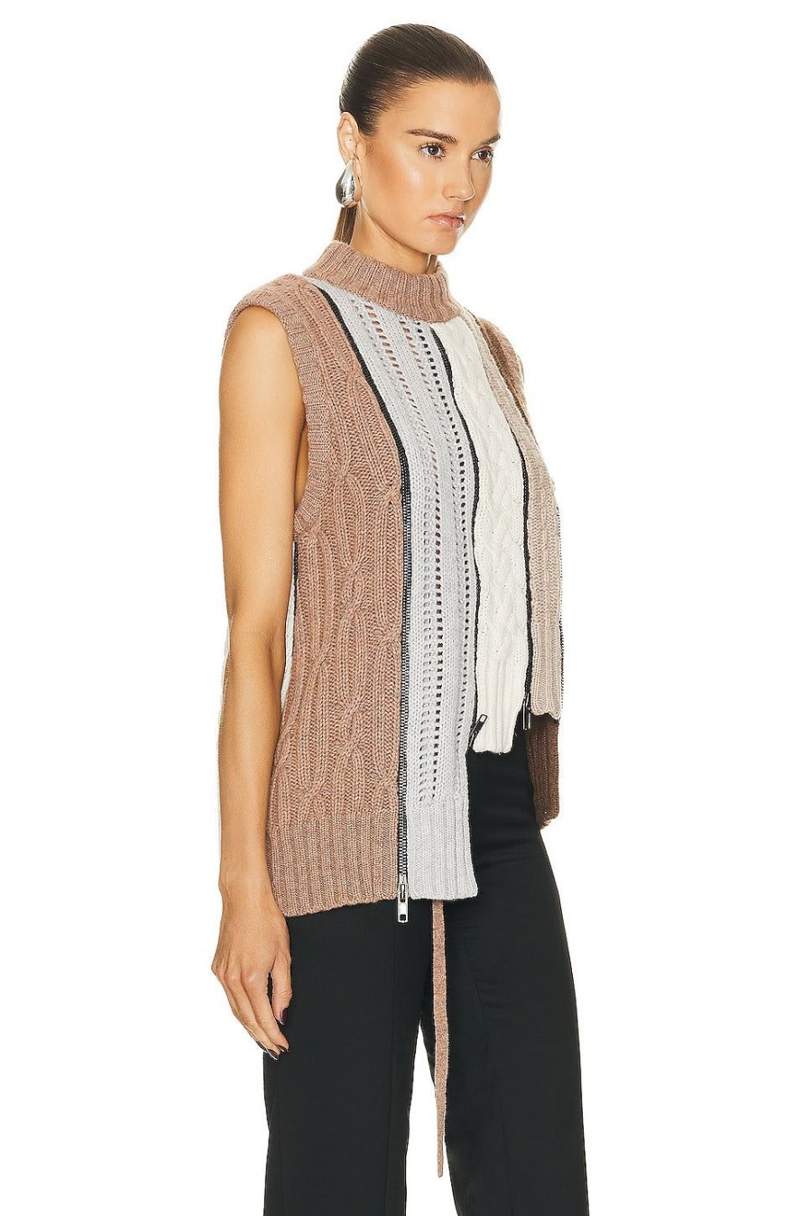 Women Christopher Esber Sweaters & Knits | Connector Cable Knit Vest Sirocco Multi