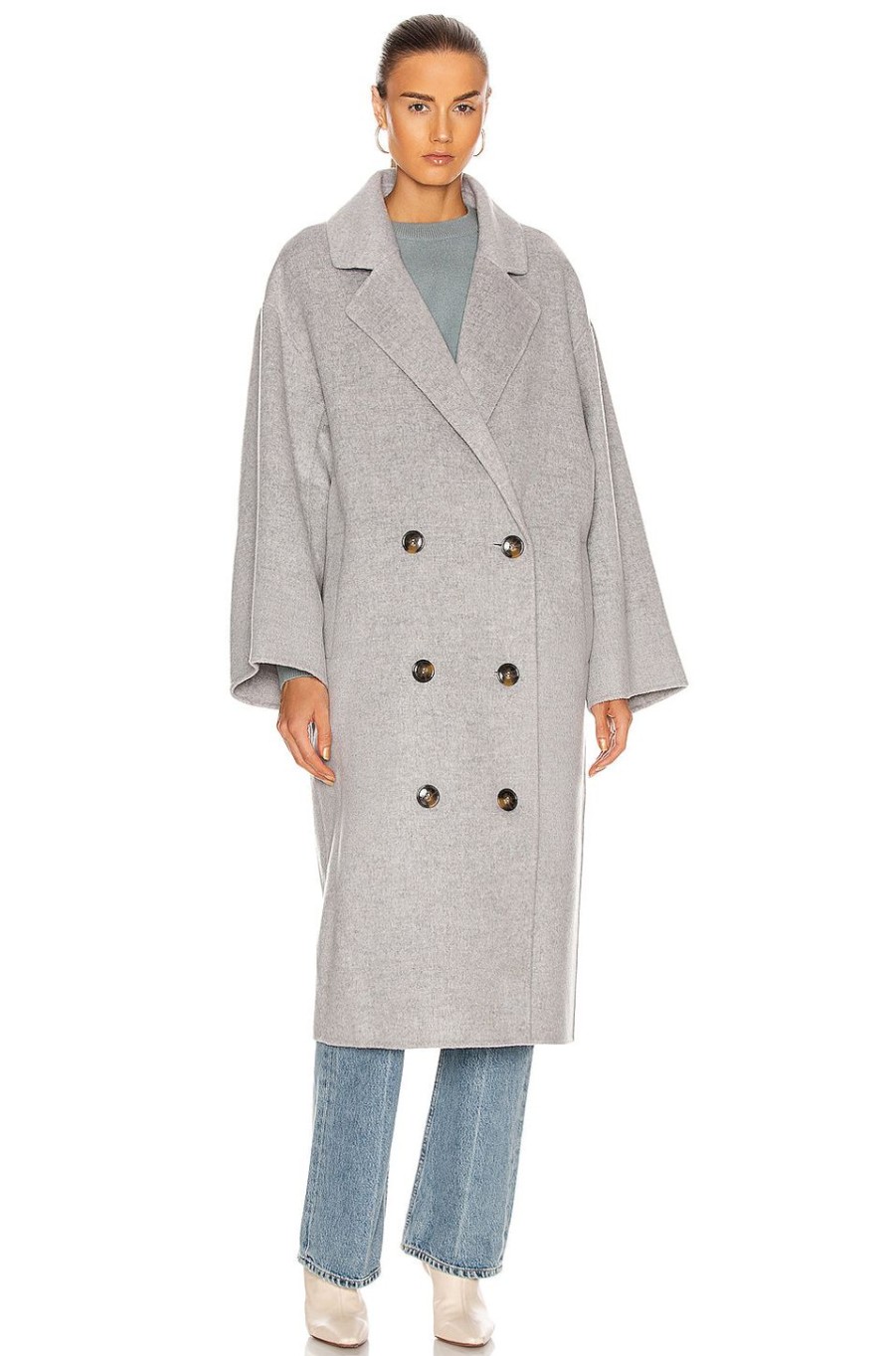 Women Loulou Studio Jackets & Coats | Borneo Coat Grey Melange