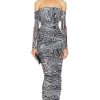 Women SER.O.YA Dresses | Chanda Gown Grey Ocelot