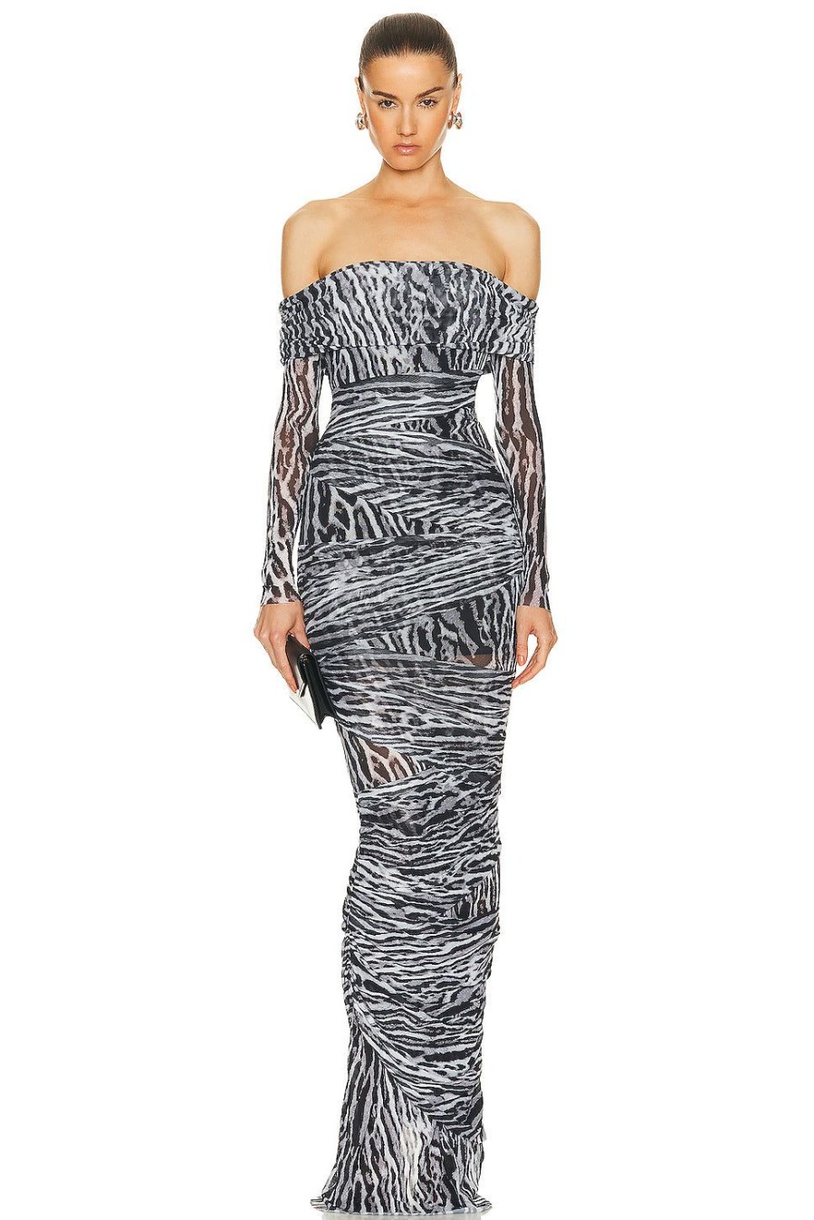 Women SER.O.YA Dresses | Chanda Gown Grey Ocelot